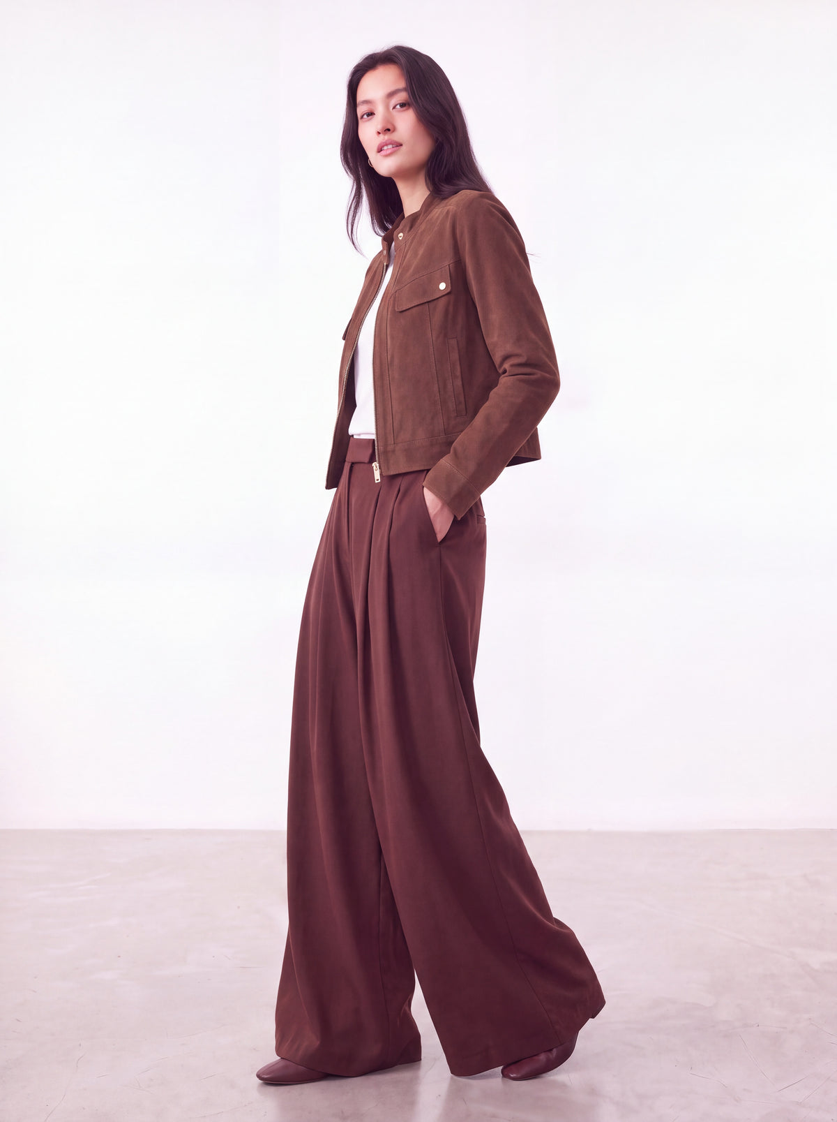 Suede Cargo Motorcycle Jacket