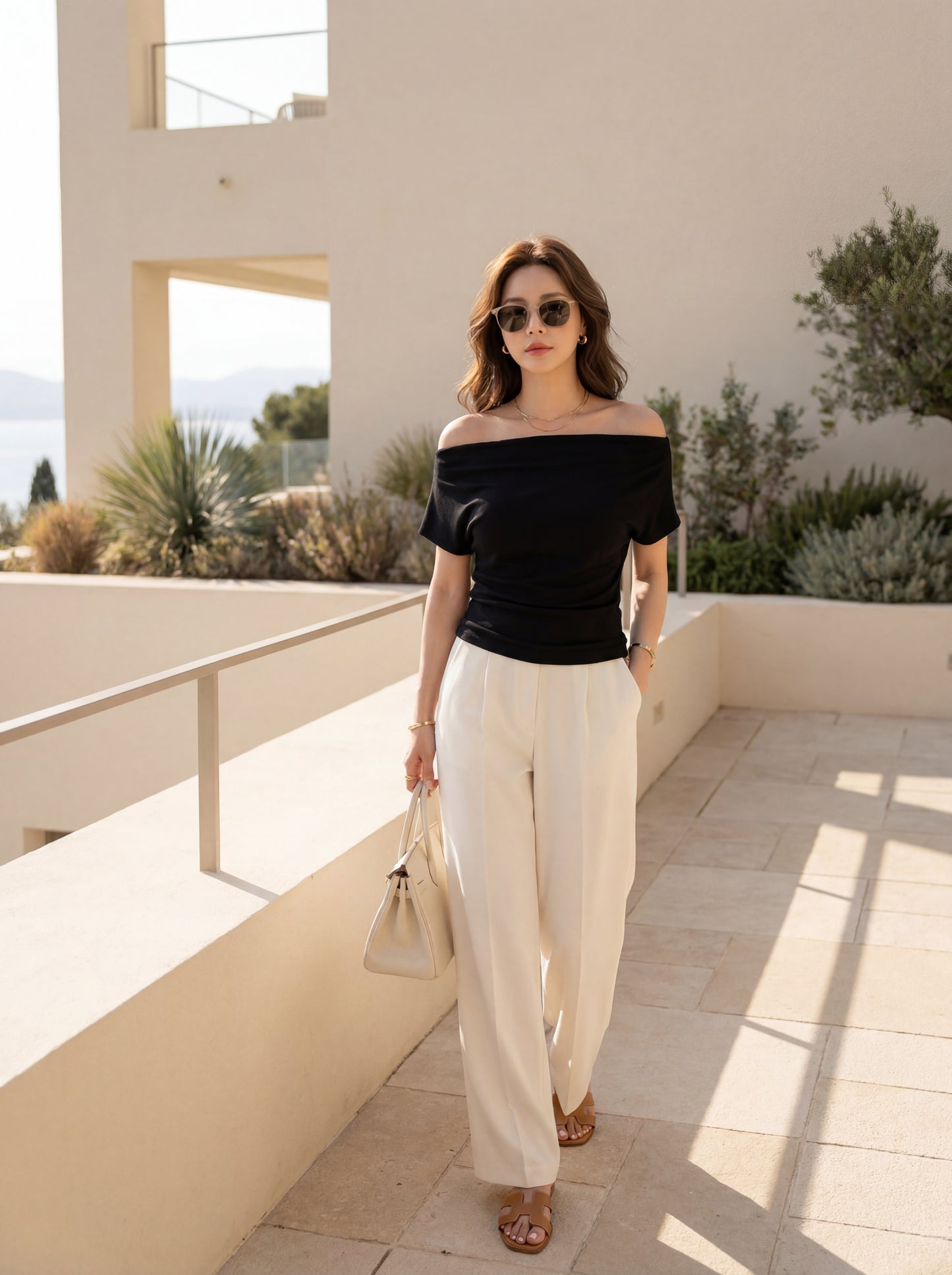 Off-Shoulder Draped Neckline Short Sleeve Top