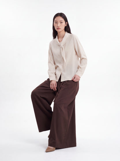 French Design Elegant Vertical Striped Shirt