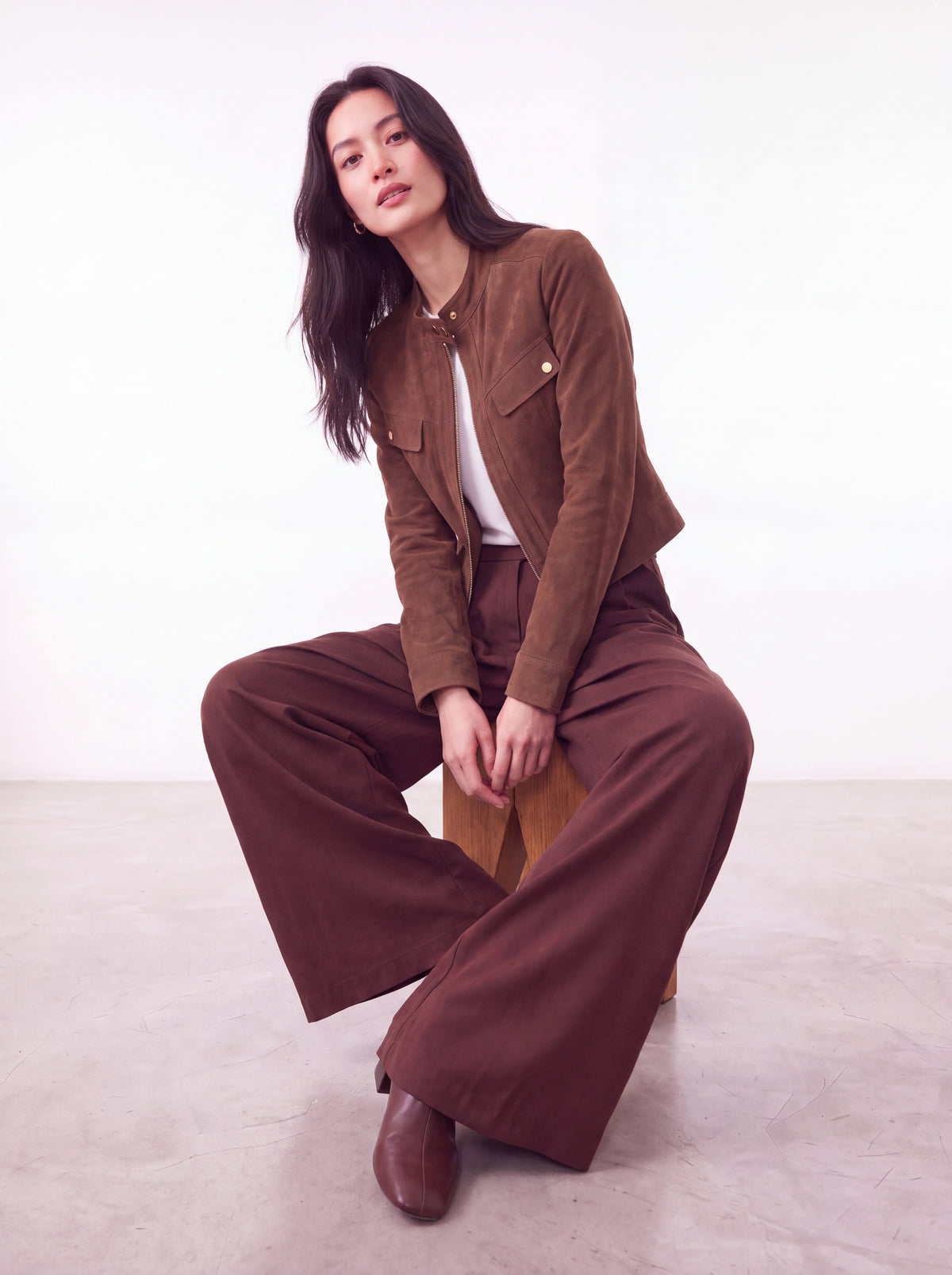 Suede Cargo Motorcycle Jacket