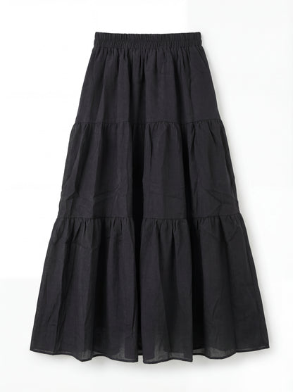 Chiffon Elastic Waist Tiered Skirt