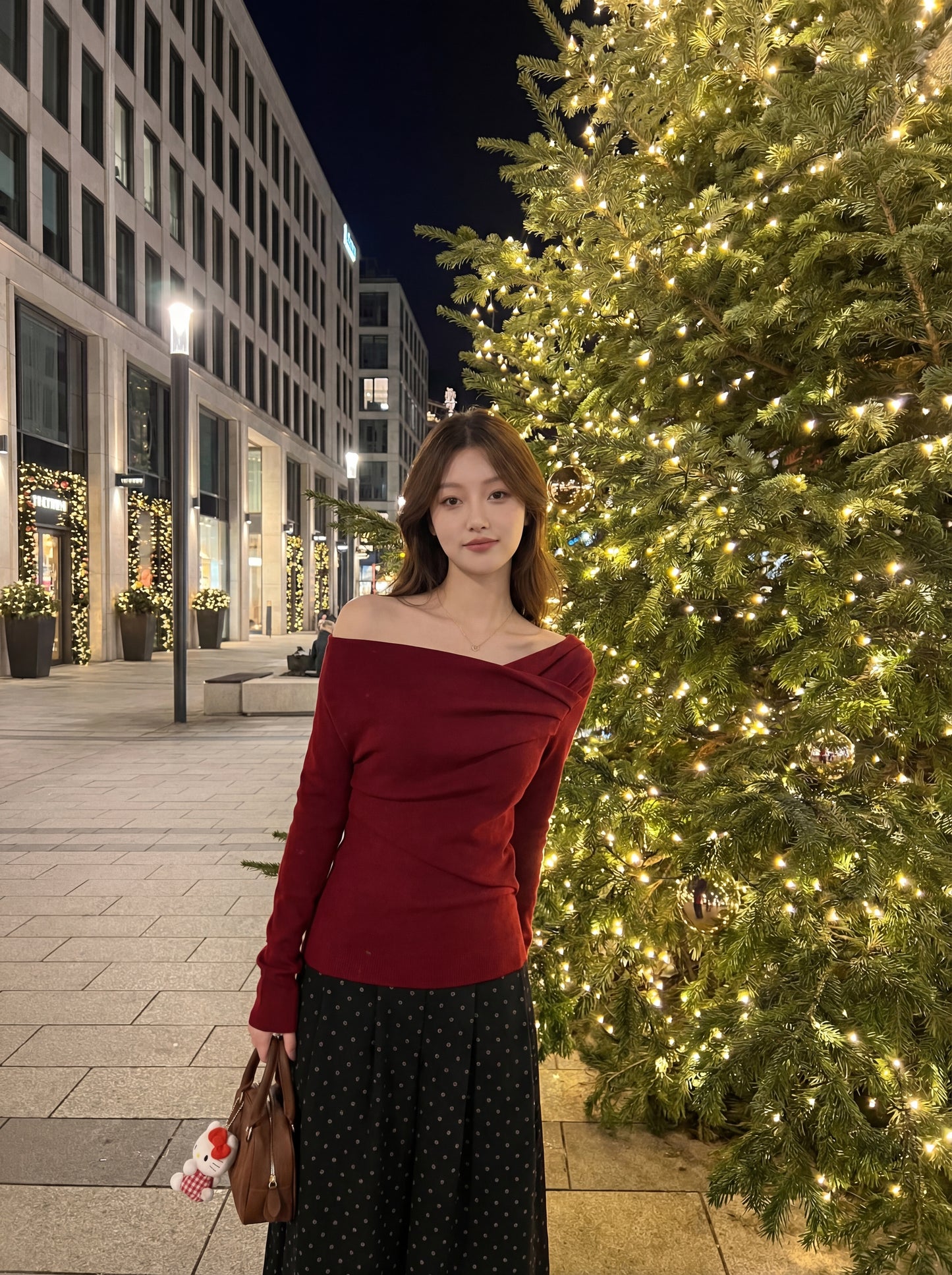 Crossed Irregular Off-Shoulder Knit Top