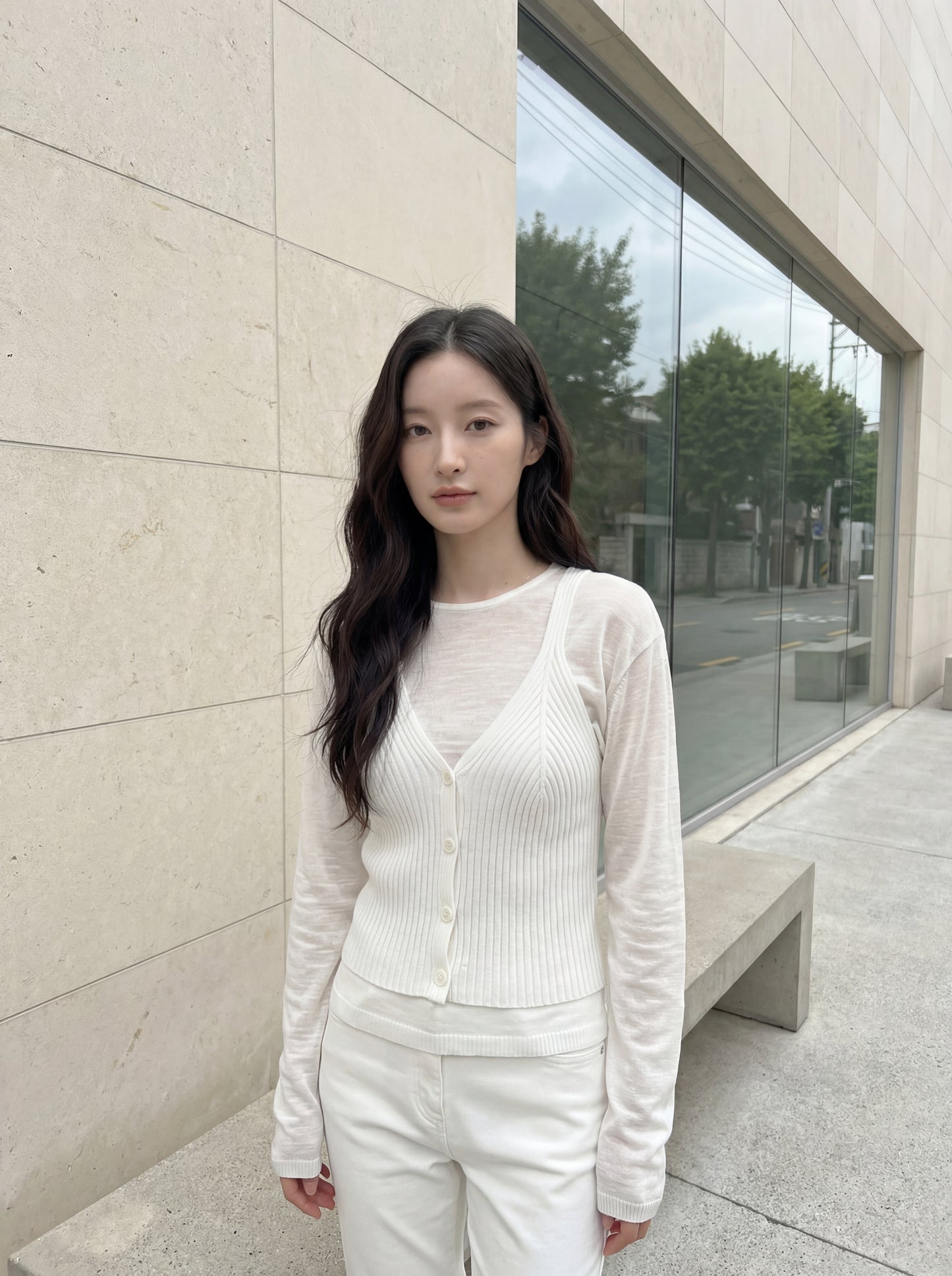 疊穿小衫+吊帶針織馬甲套裝