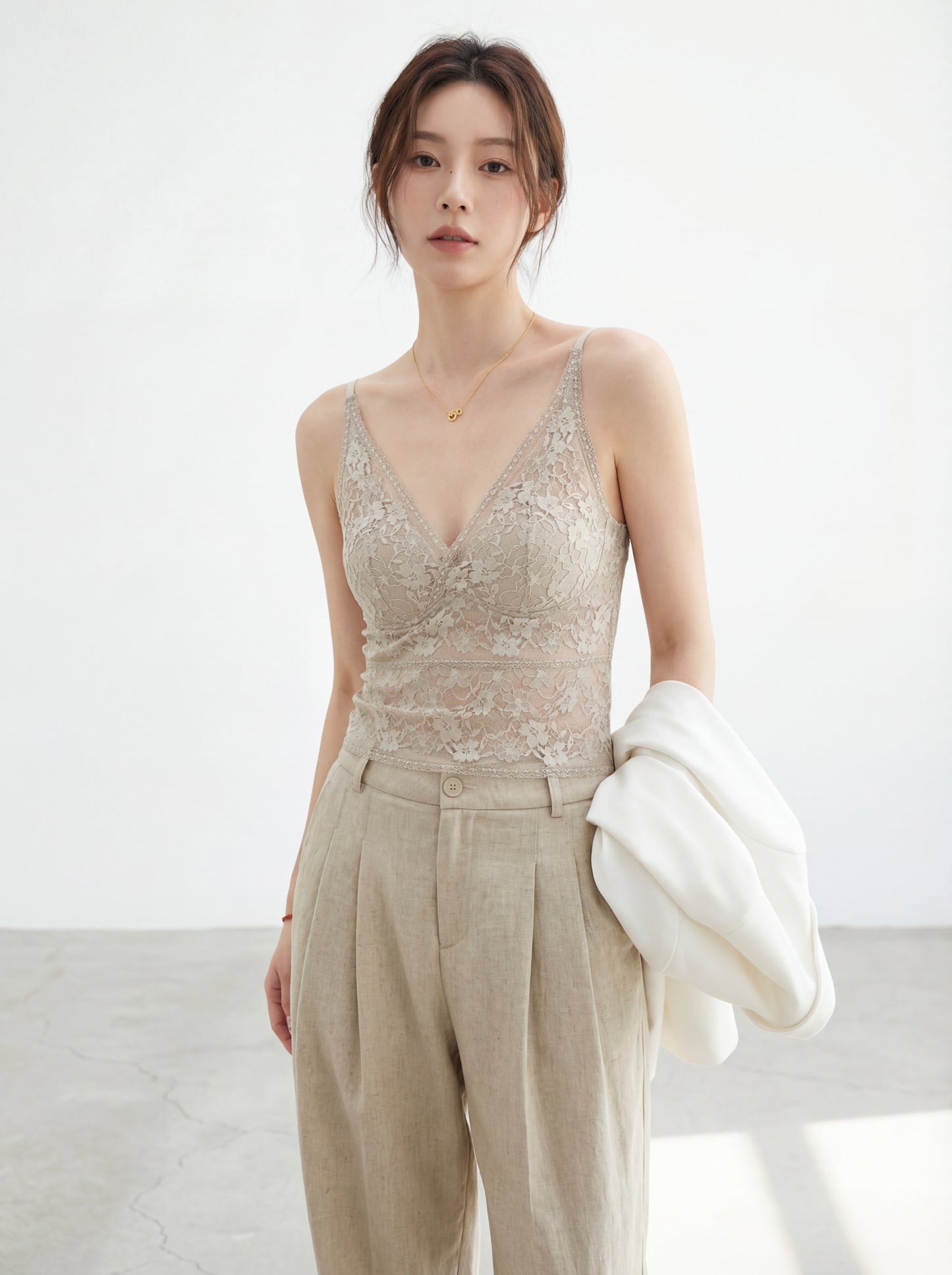 法式連pad蕾絲吊帶