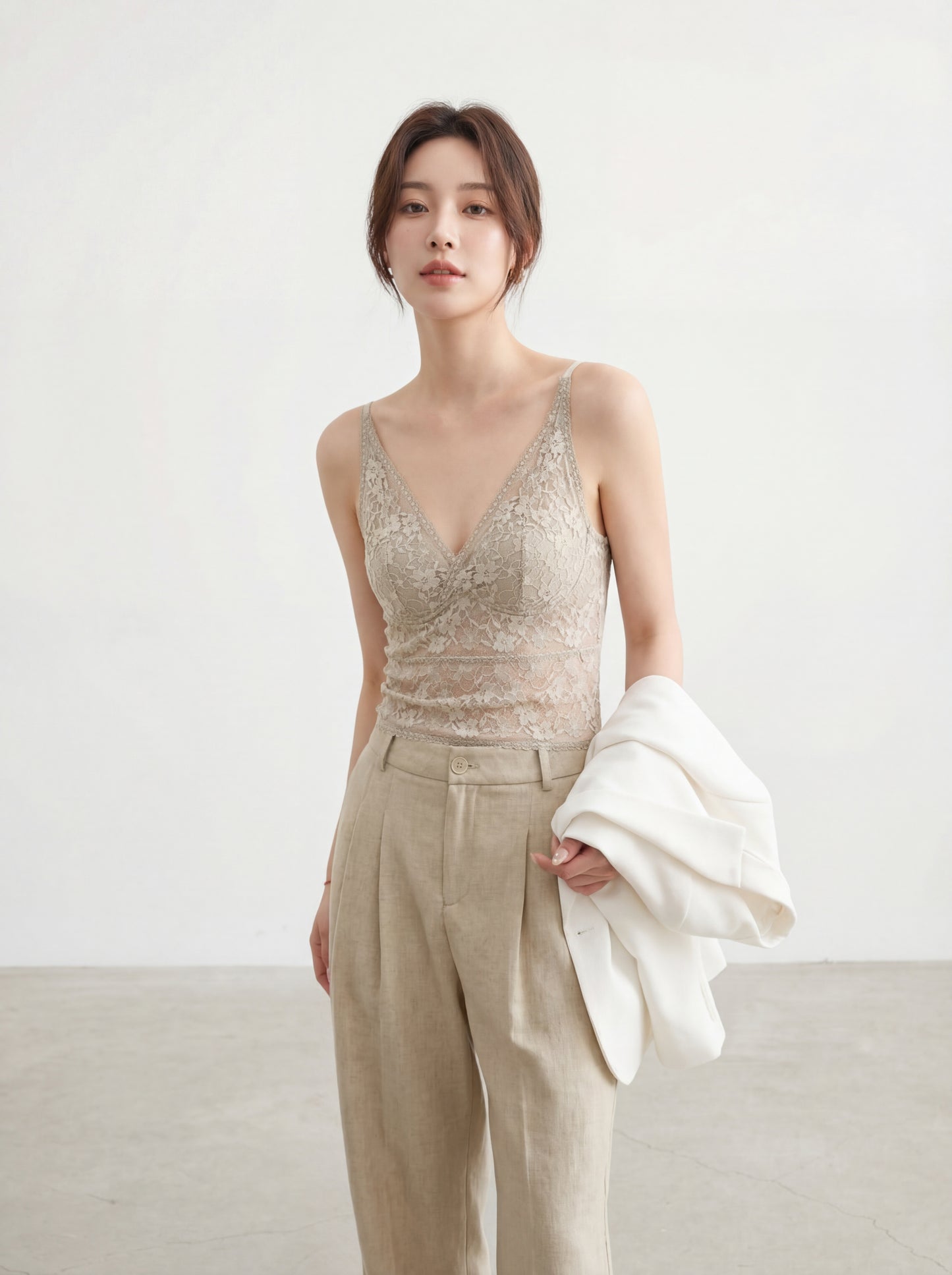 法式連pad蕾絲吊帶