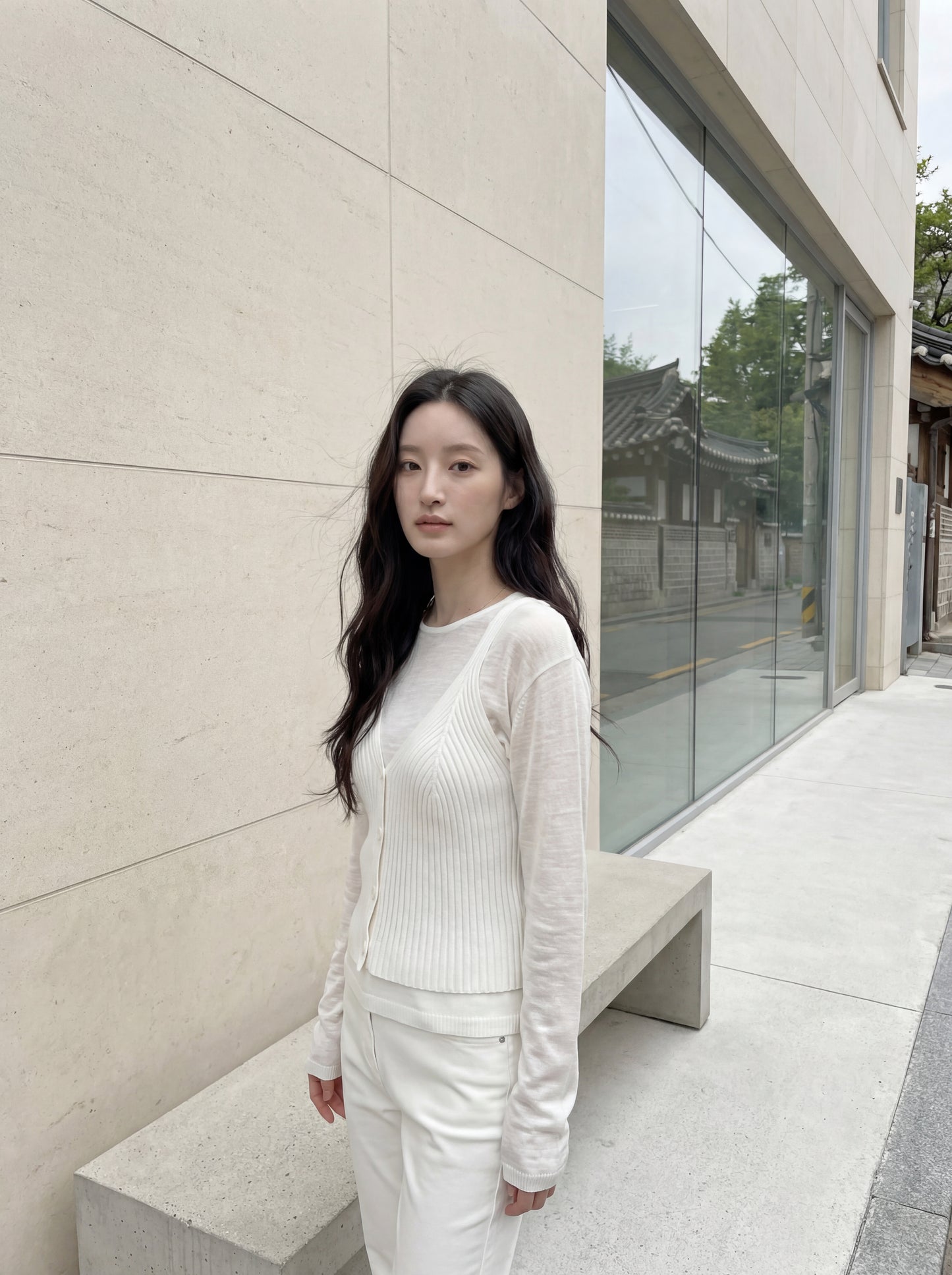 疊穿小衫+吊帶針織馬甲套裝