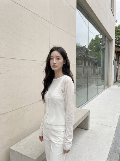 疊穿小衫+吊帶針織馬甲套裝