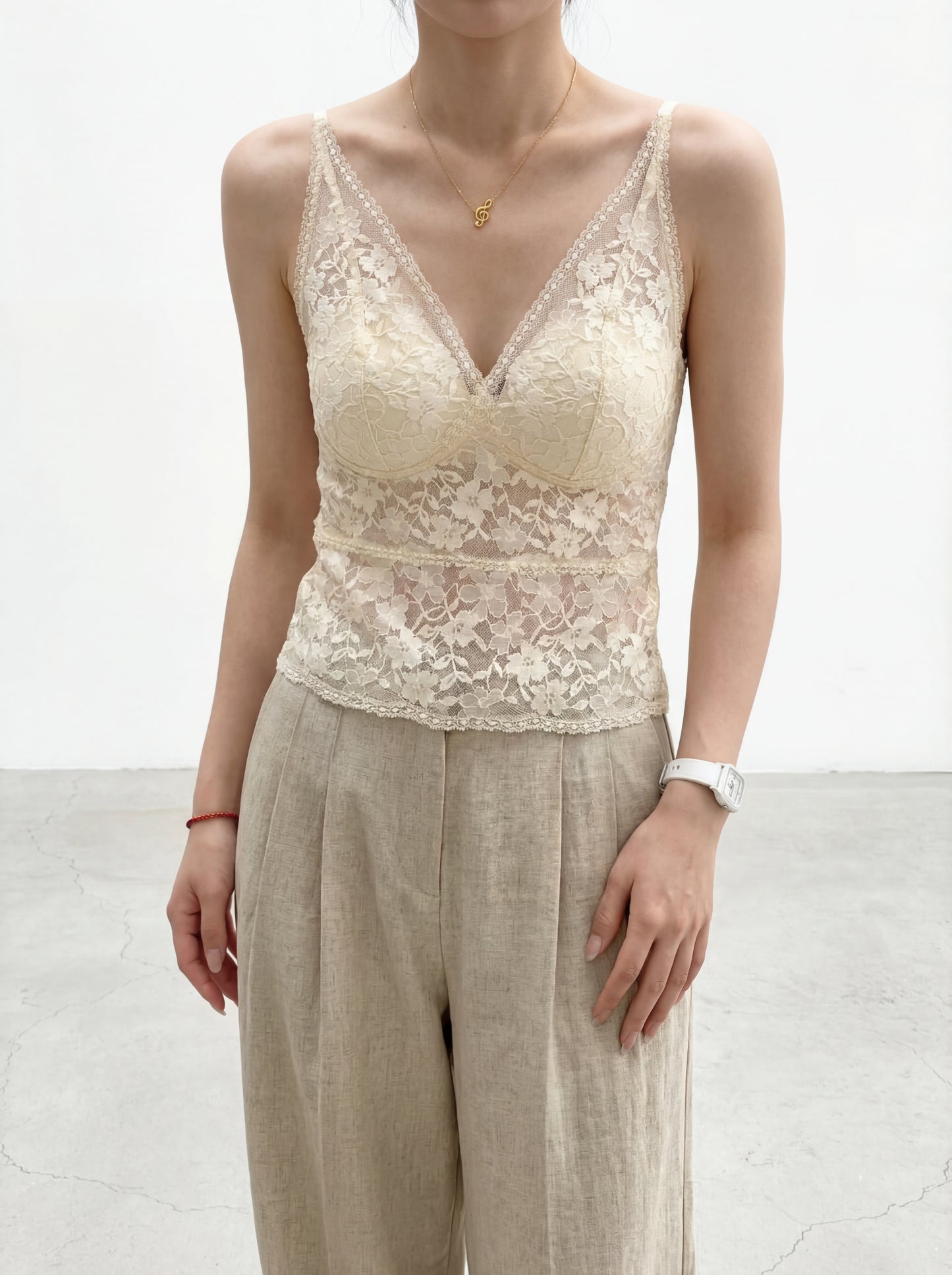 法式連pad蕾絲吊帶