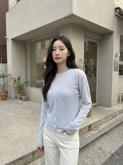 疊穿小衫+吊帶針織馬甲套裝