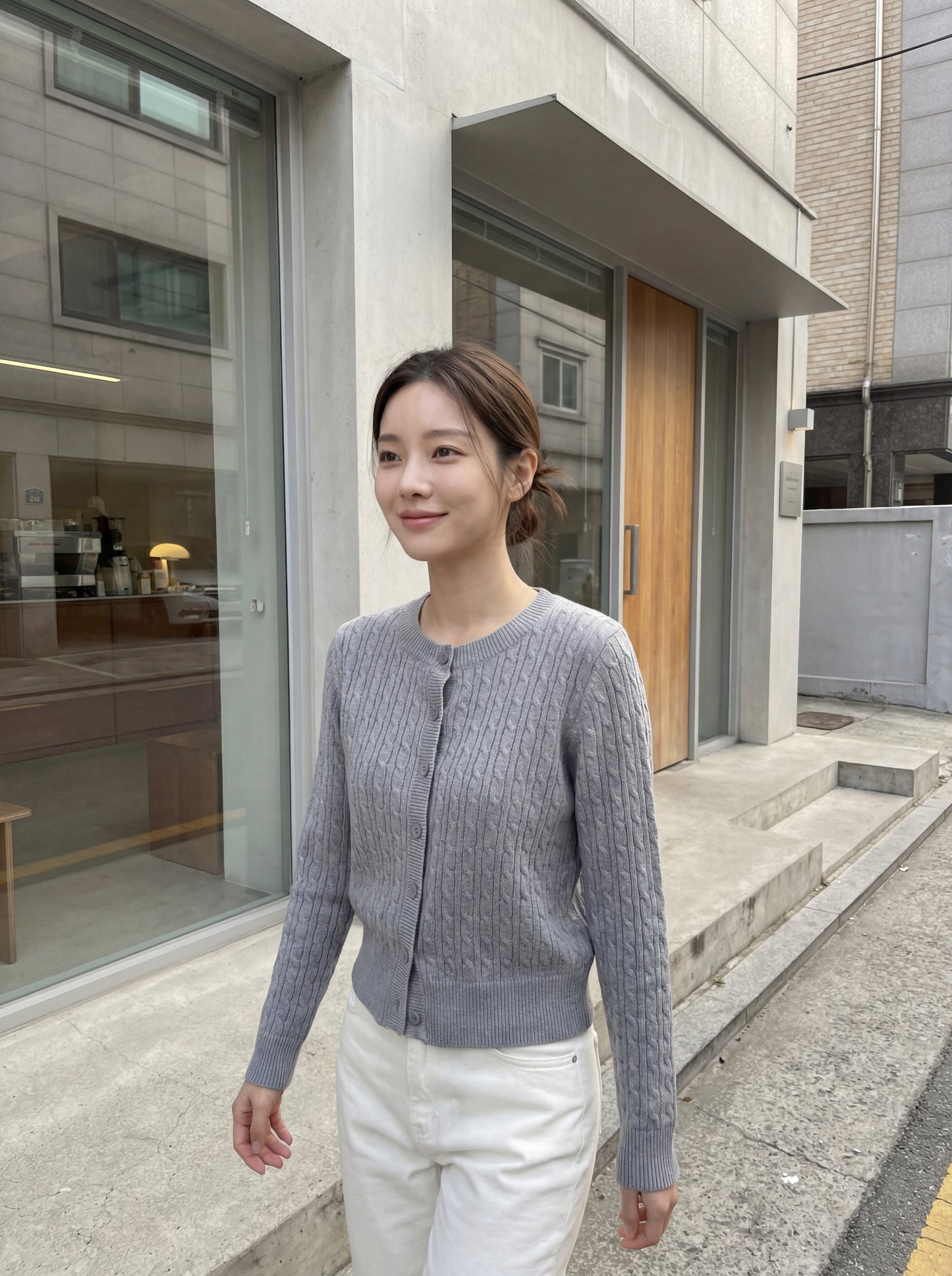 韓系慵懶風麻花毛衣針織開衫