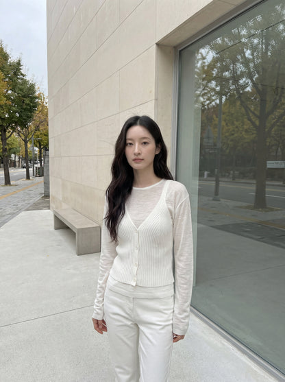 疊穿小衫+吊帶針織馬甲套裝