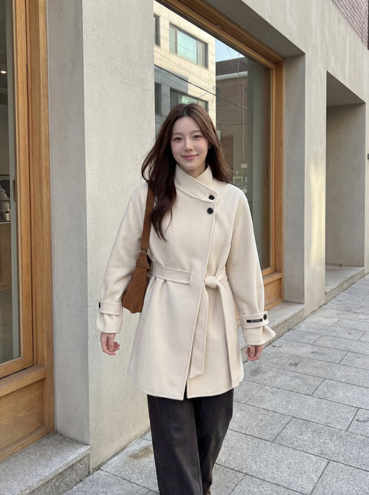 雙面呢中長款大衣外套