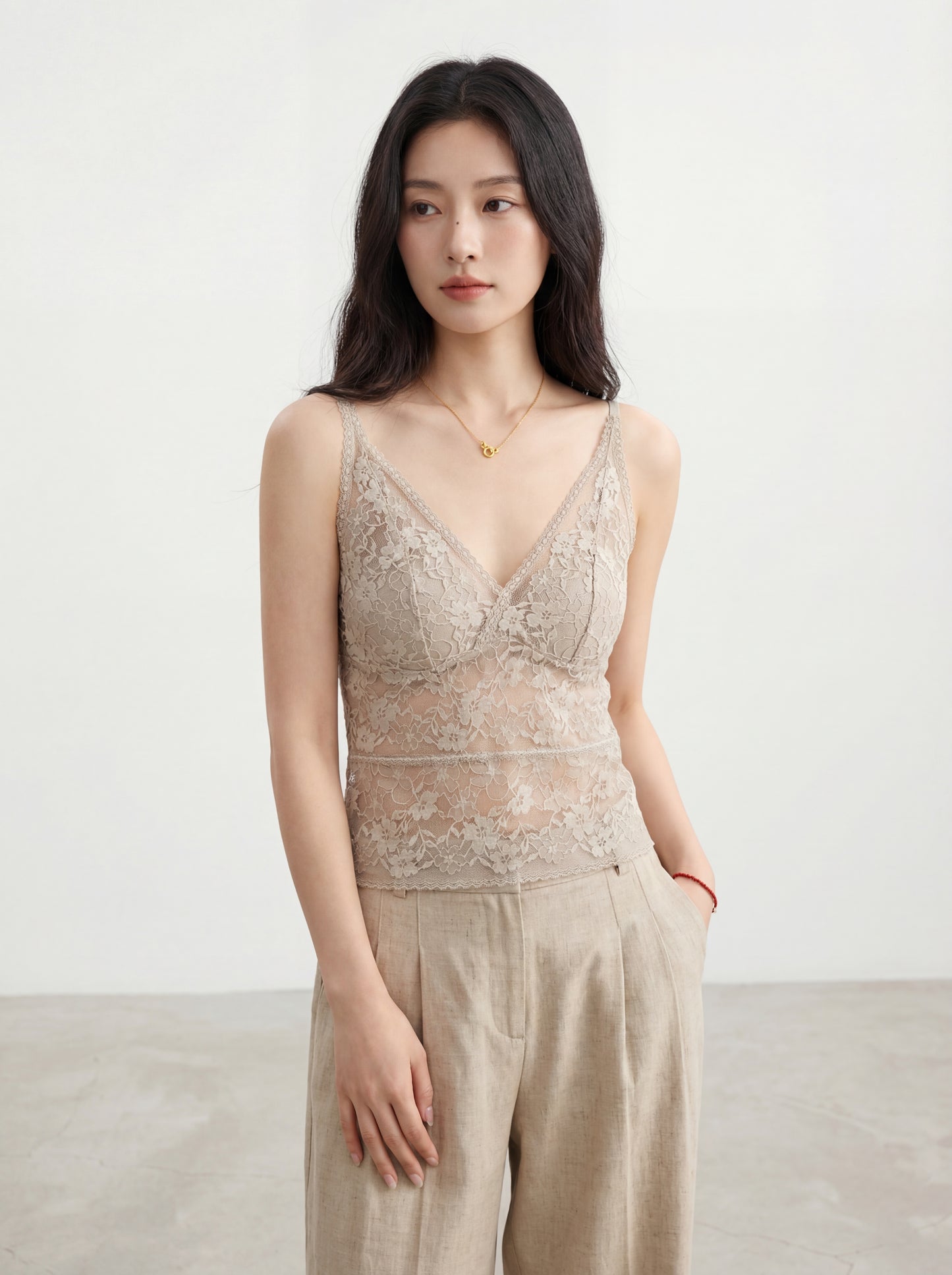 法式連pad蕾絲吊帶