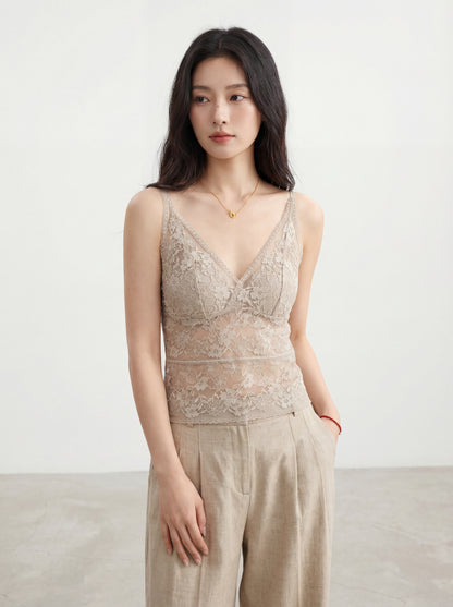 法式連pad蕾絲吊帶