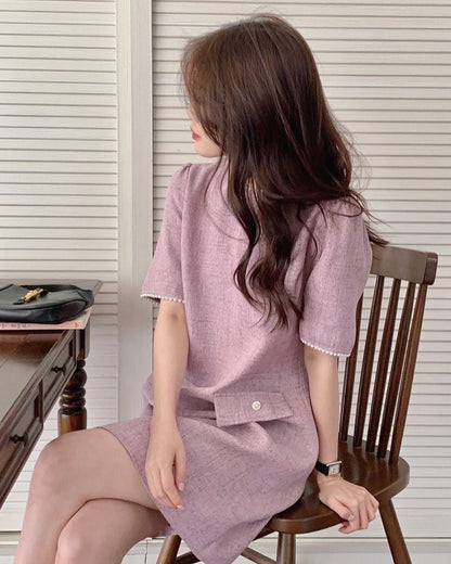 珍珠復古連身裙