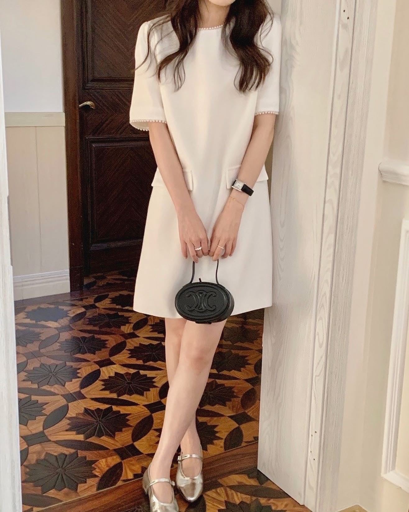 珍珠復古連身裙