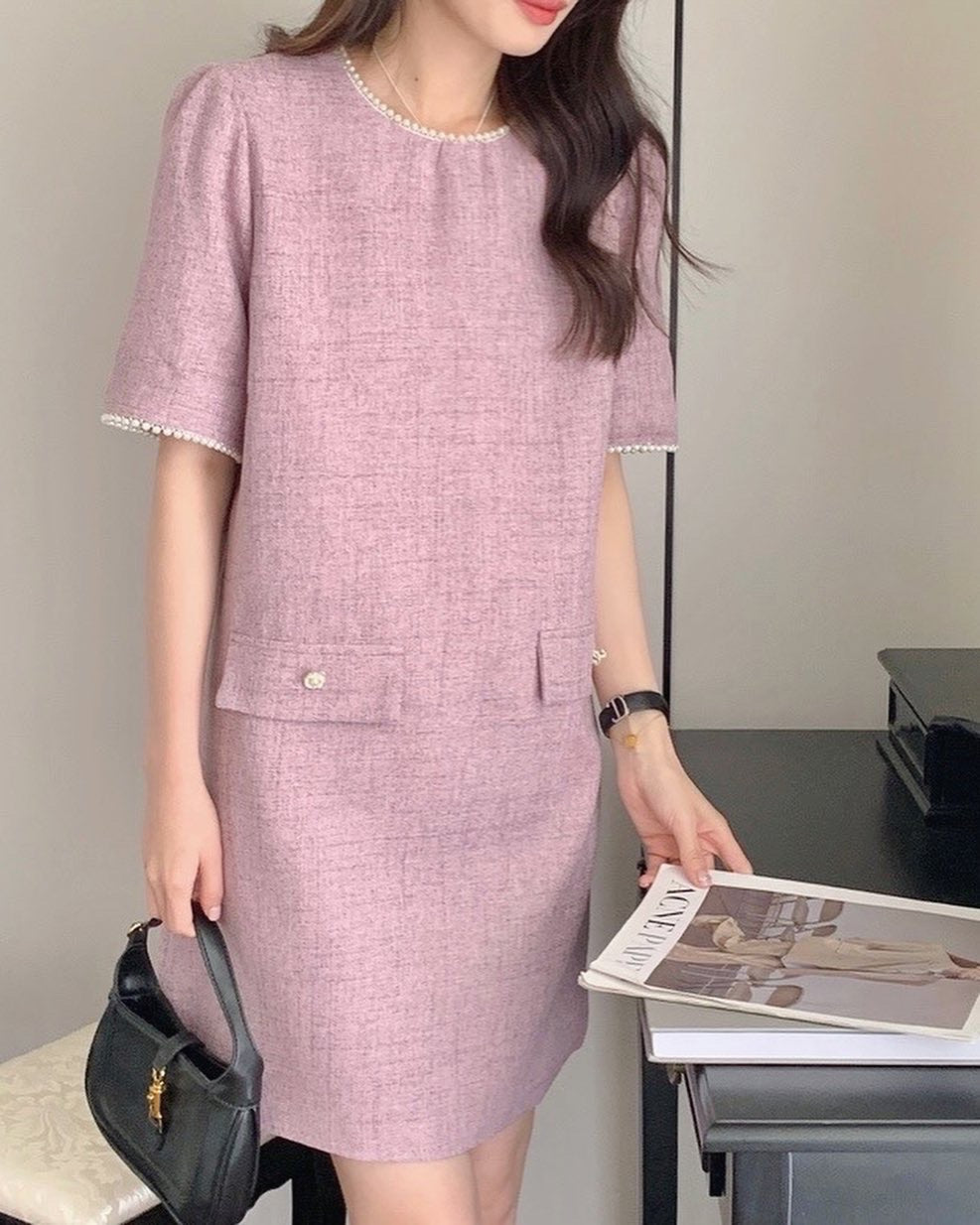 珍珠復古連身裙