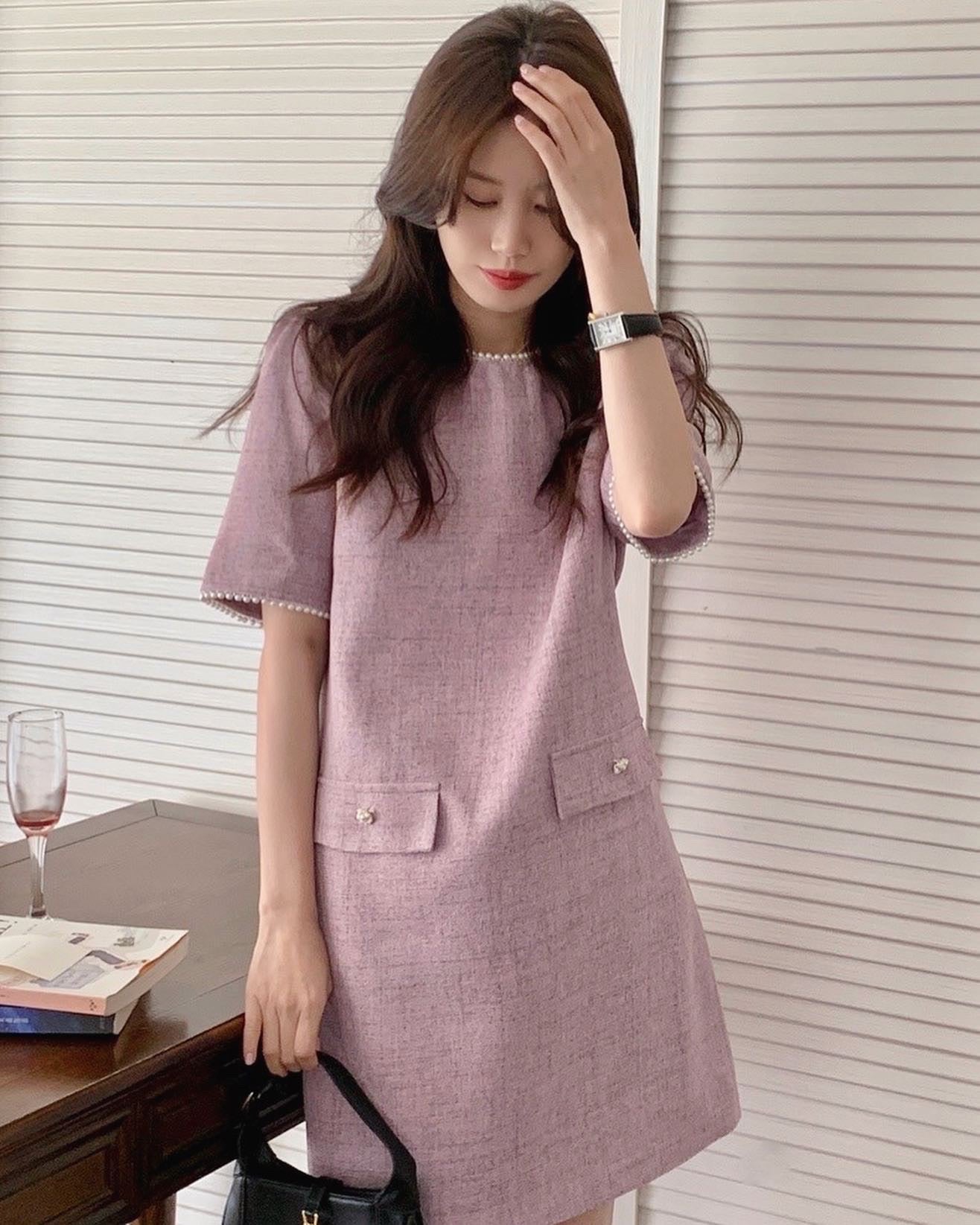 珍珠復古連身裙