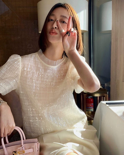 雪紡blingbling 亮片上衣