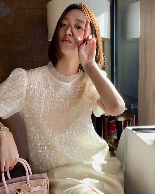 雪紡blingbling 亮片上衣