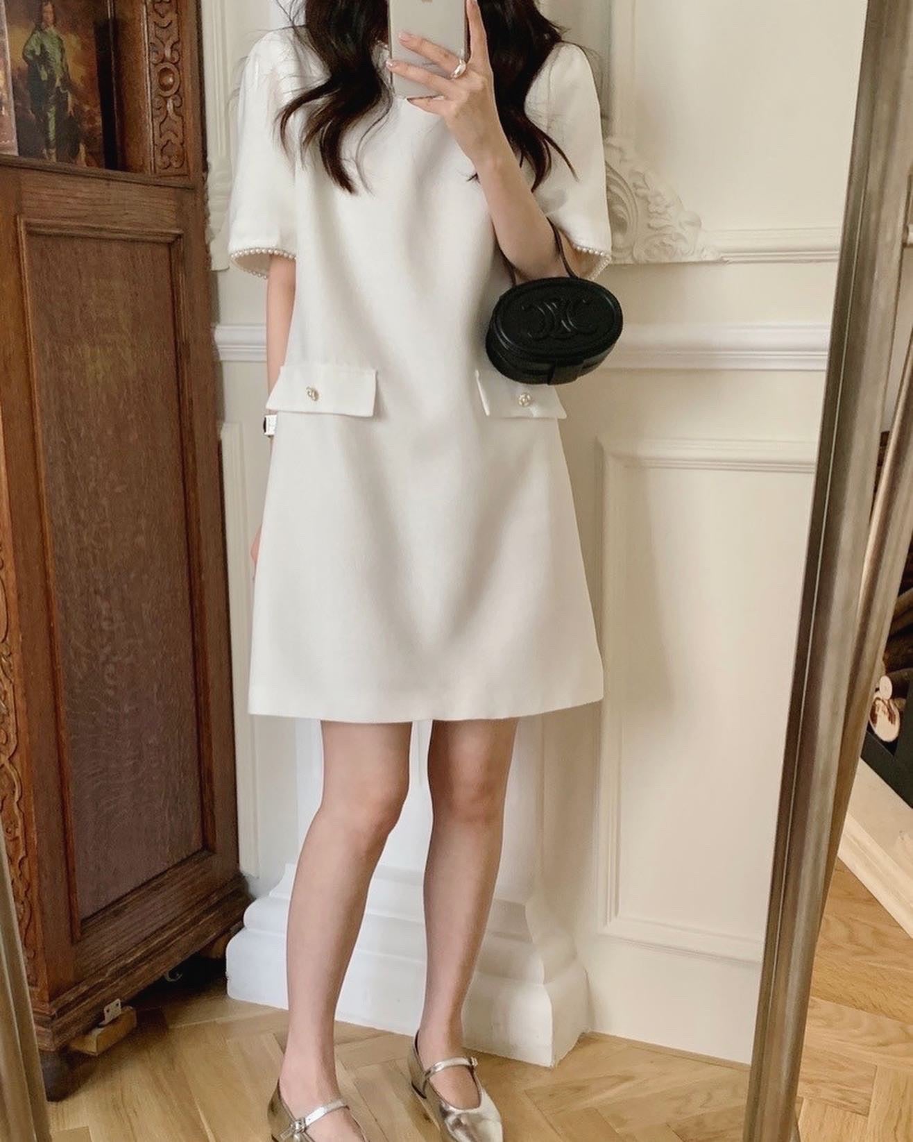 珍珠復古連身裙