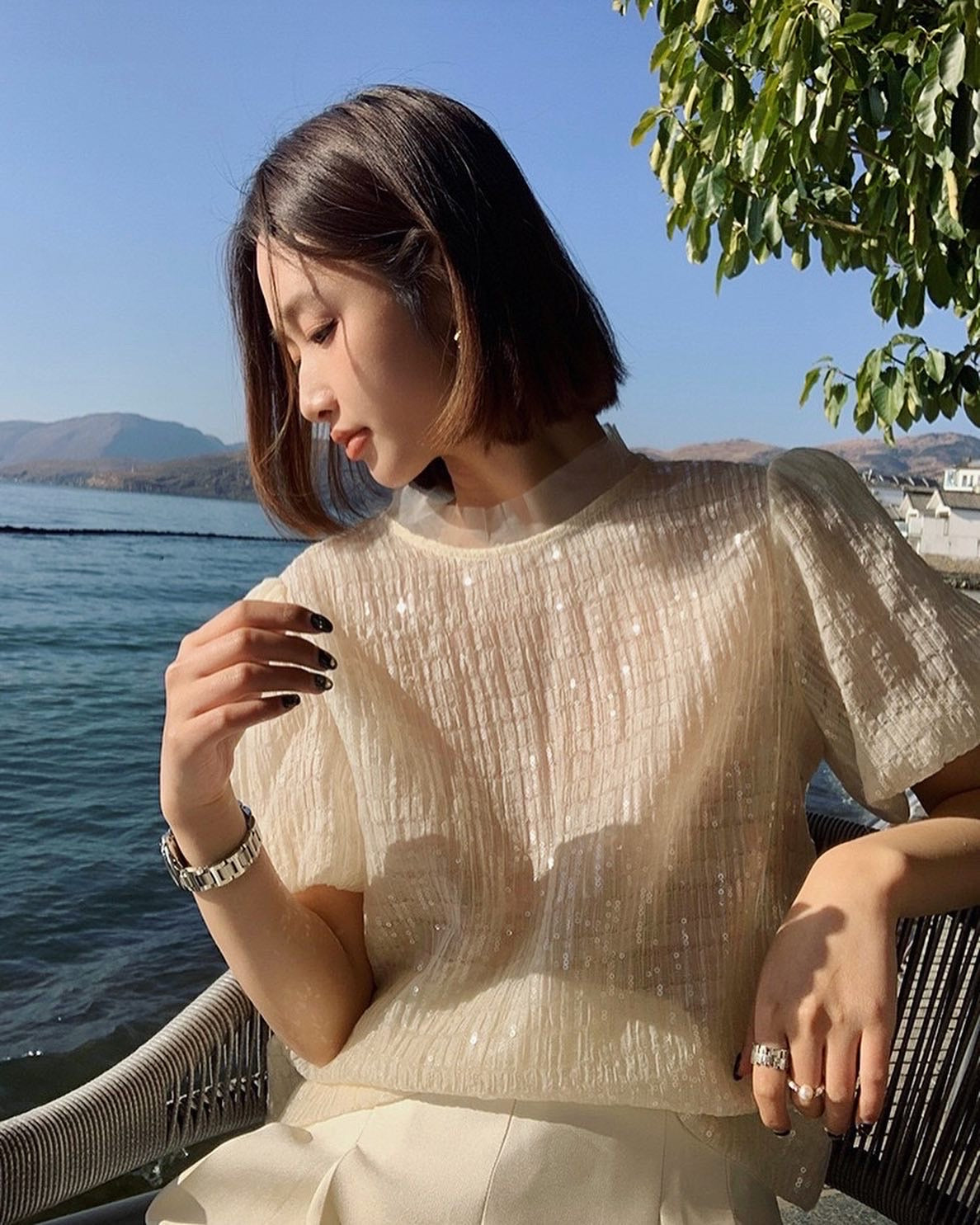 雪紡blingbling 亮片上衣