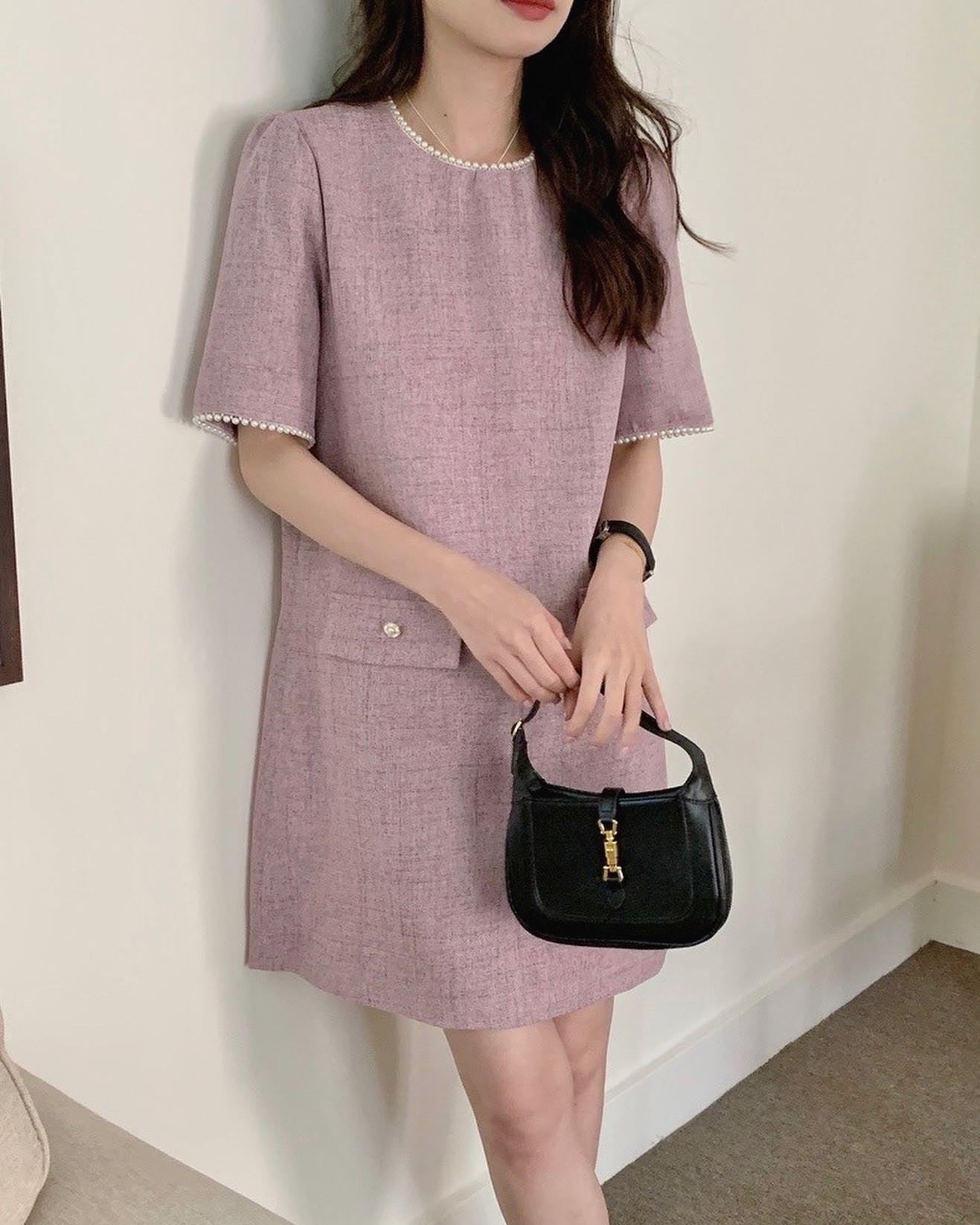 珍珠復古連身裙