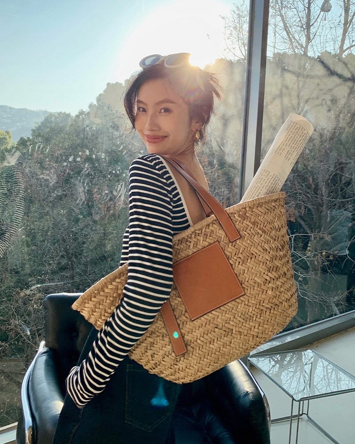 Backless Slim-Fit Striped T-Shirt